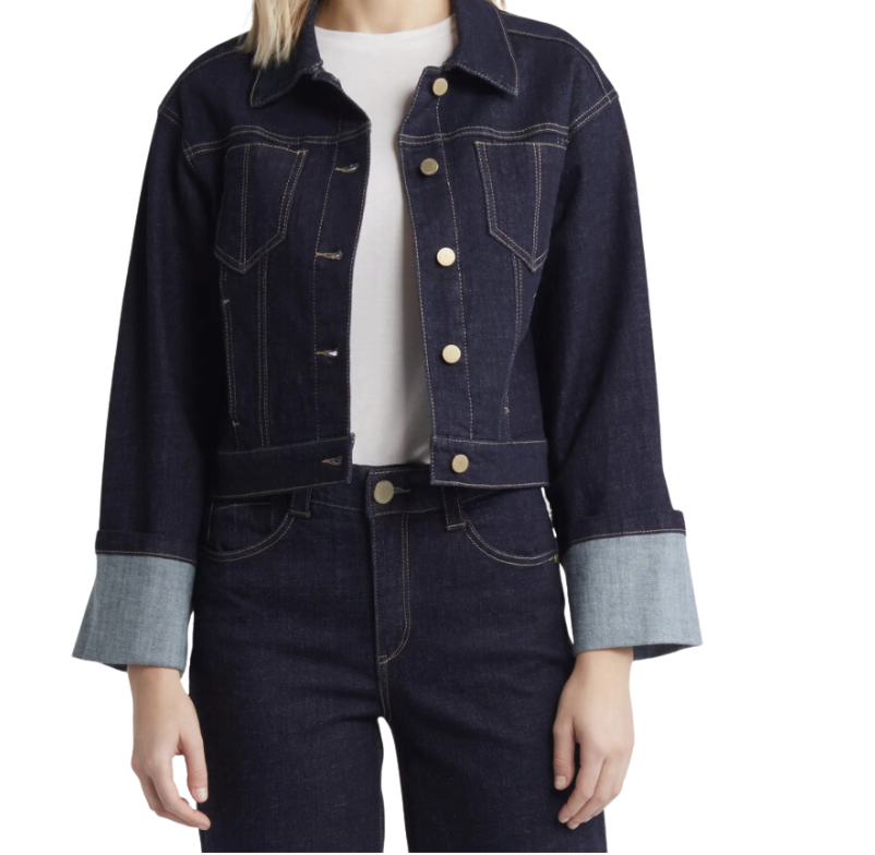 Cuffed Crop Denim Jacket